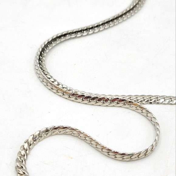 Pavé Rhinestone Teardrop Asymmetrical Ribbon Black Enamel Necklace Earrings Set - Picture 5 of 11